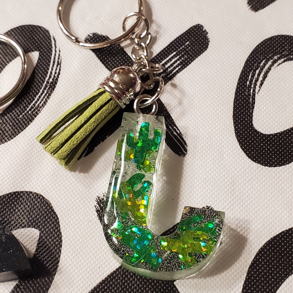 Glitter Intial Key Chain